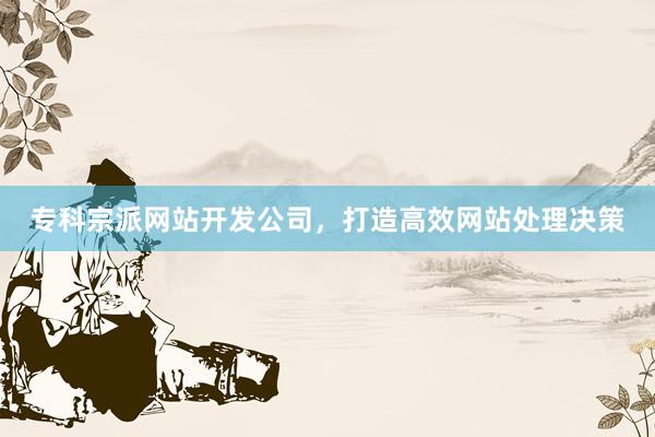 专科宗派网站开发公司，打造高效网站处理决策